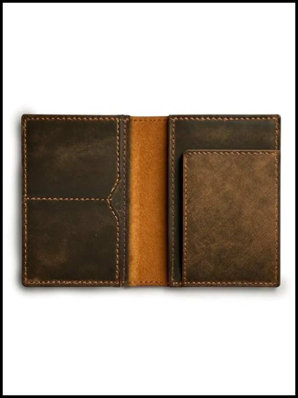 Genuine Full-Grain Leather Passport Holder Travel Wallet with Card Slots